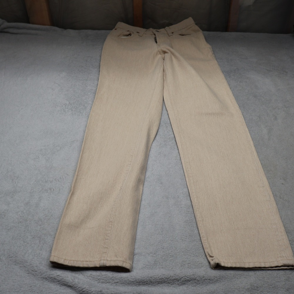 Levis 501 Jeans Womens 7 Medium Beige Denim High Rise Straight 26x34 USA VTG 90s